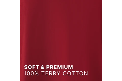 Close up Image of TheCottonStrand Red Oversized Tshirt displaying the characterstic of premium fabric