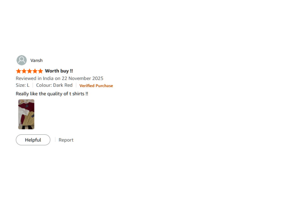 Verified Amazon customer review for TheCottonStrand oversized T-shirt
