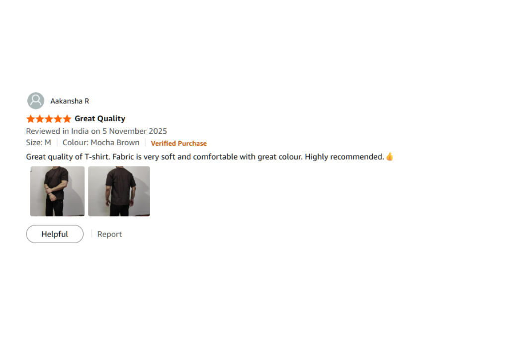 Verified Amazon customer review for TheCottonStrand oversized T-shirt