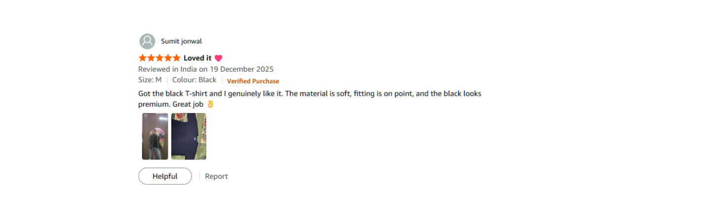 Verified Amazon customer review for TheCottonStrand oversized T-shirt
