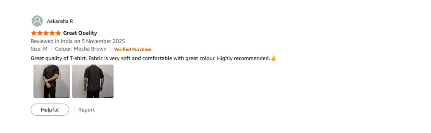 Verified Amazon customer review for TheCottonStrand oversized T-shirt