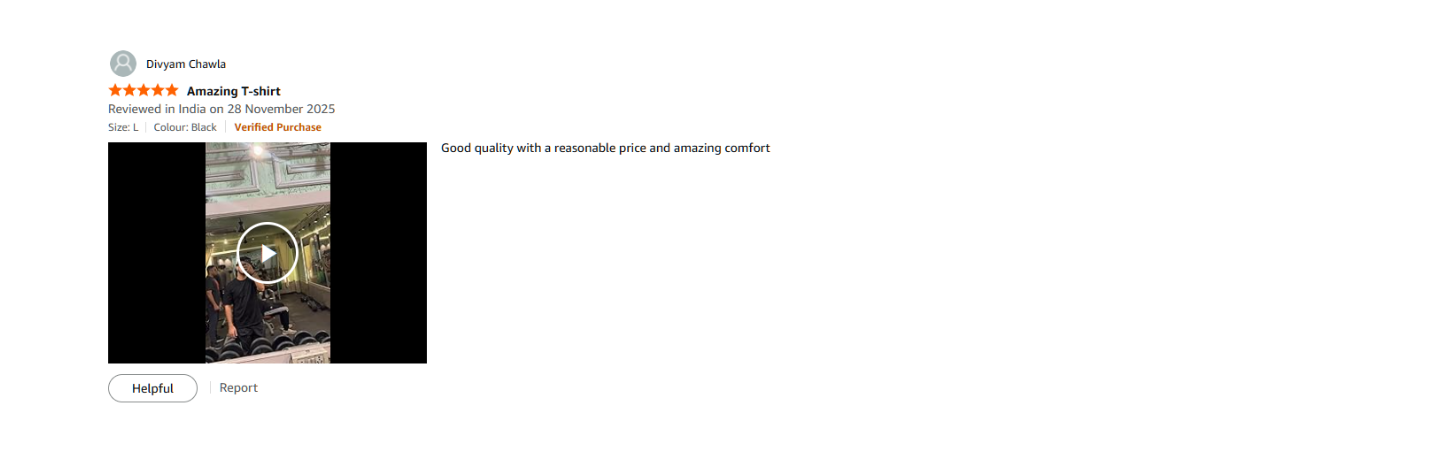 Verified Amazon customer review for TheCottonStrand oversized T-shirt