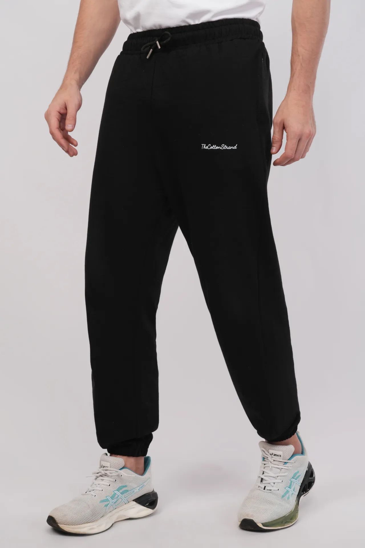 [TCS-JGR-RLXD-NP-BLK-S] Black Oversized Cotton Jogger Pants (S)