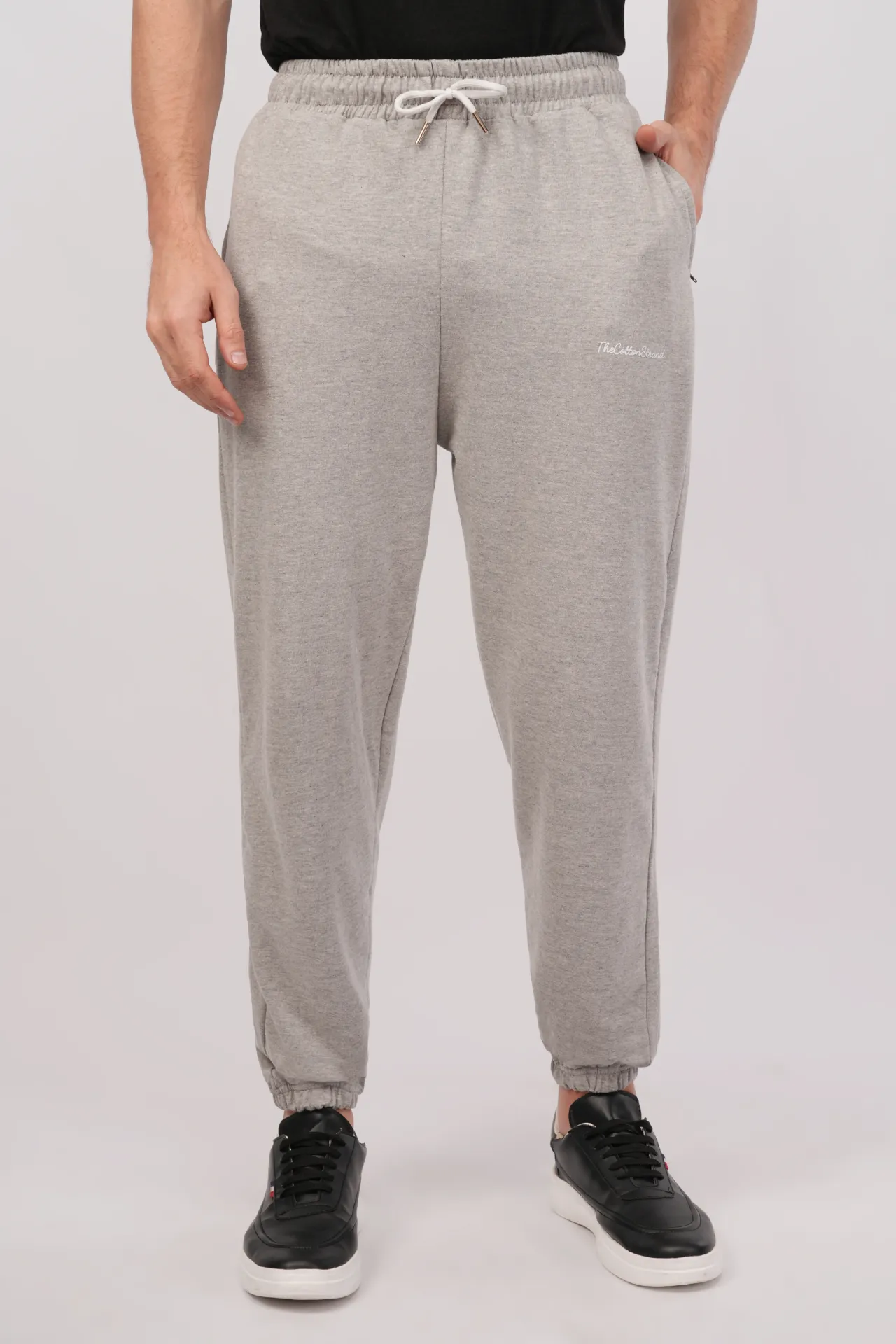 Melange Oversized Cotton Jogger Pants